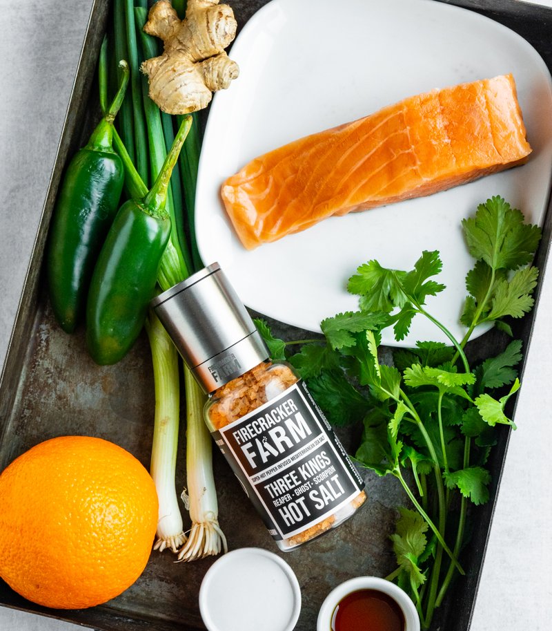 Orange and Coconut Salmon Sashimi Crudo